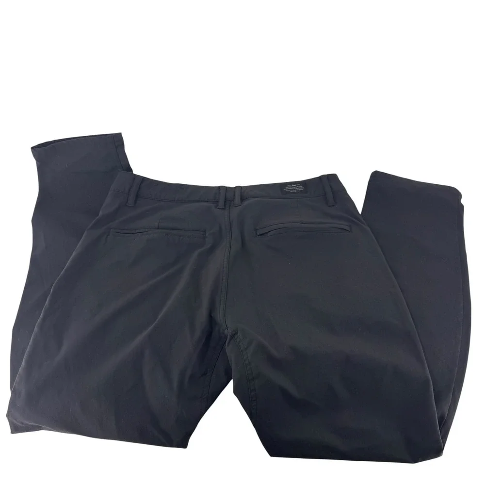 True Linkswear All Day Chino Slim Straight Black Mens Golf Pants 34x30